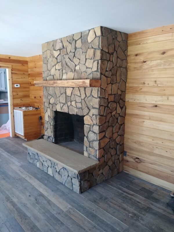 Blackjack oak custom fireplace mantel