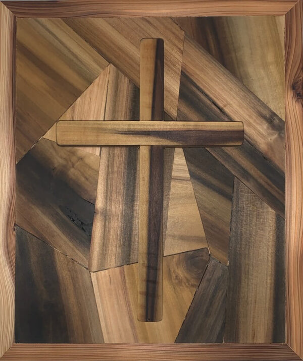 Small wood cross wall art